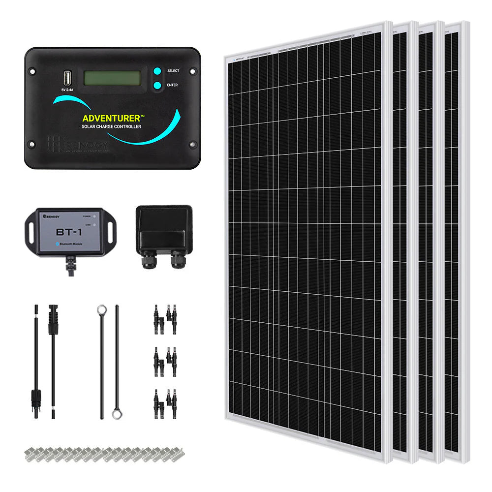Renogy 400W Solar RV Kit – 12V System with PWM Controller
