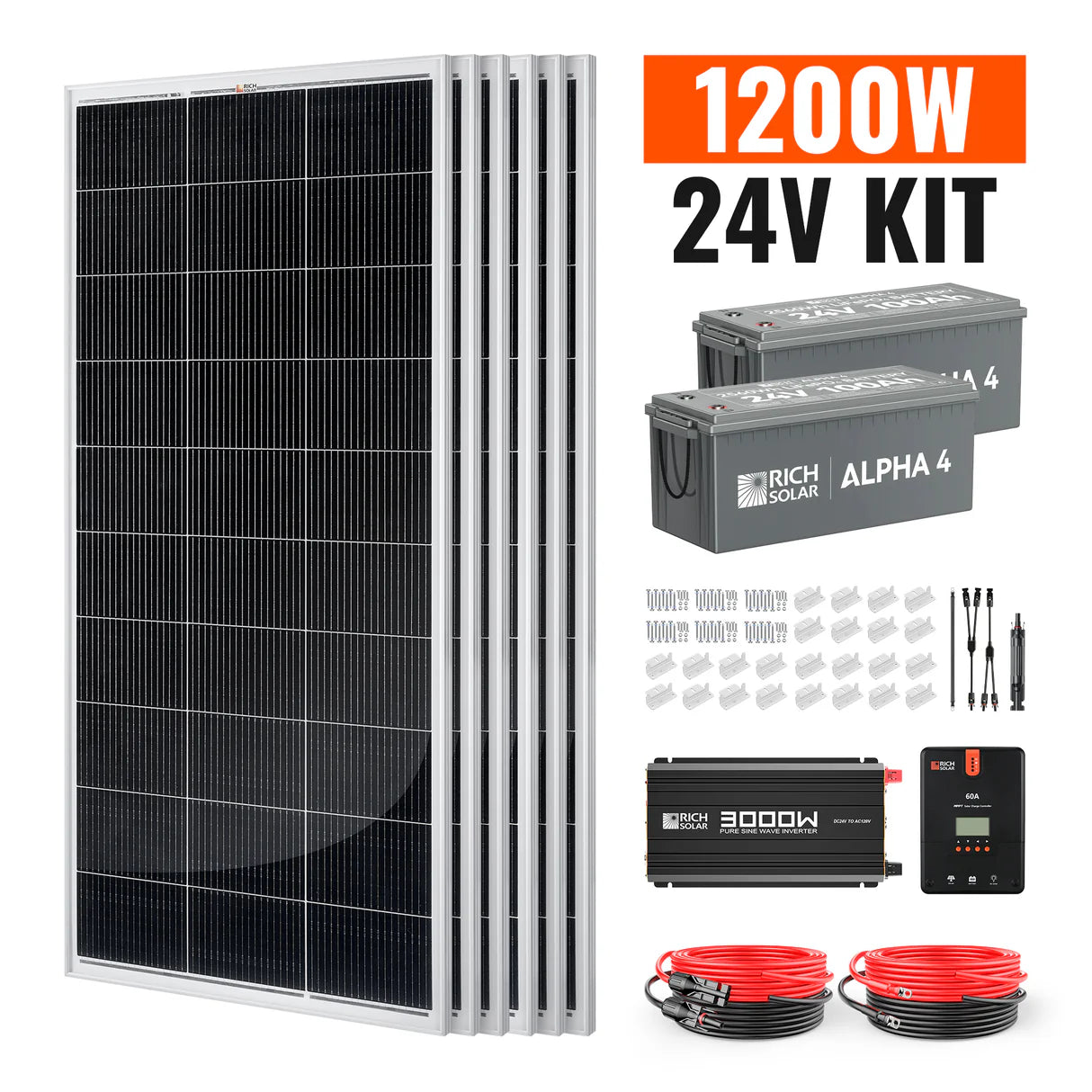 1200-Watt Complete Solar Kit – Off-Grid Charging with 60A MPPT Controller
