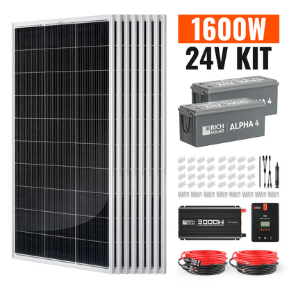 1600-Watt Complete Solar Kit – Off-Grid Charging with 60A MPPT Controller
