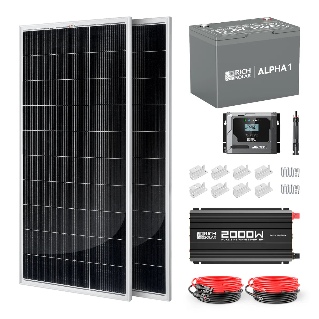 400-Watt Complete Solar Kit – Off-Grid Charging with 40A MPPT Controller