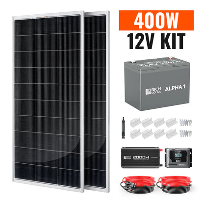 400-Watt Complete Solar Kit – Off-Grid Charging with 40A MPPT Controller