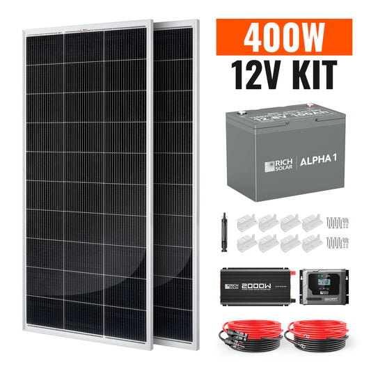 400-Watt Complete Solar Kit – Off-Grid Charging with 40A MPPT Controller