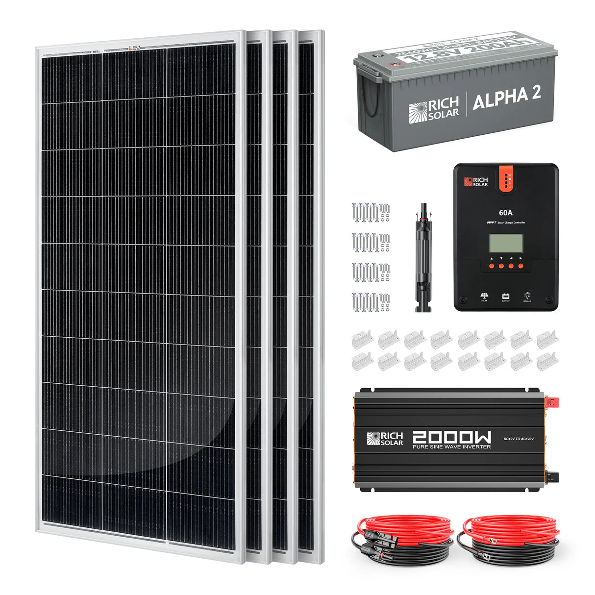 800-Watt Complete Solar Kit – Off-Grid Charging with 60A MPPT Controller