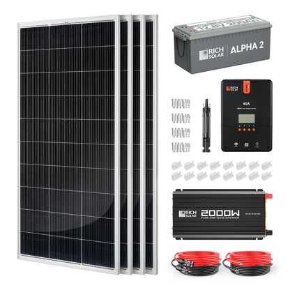 800-Watt Complete Solar Kit – Off-Grid Charging with 60A MPPT Controller