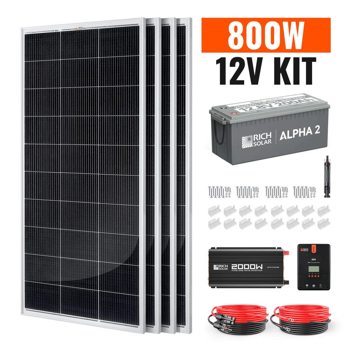 800-Watt Complete Solar Kit – Off-Grid Charging with 60A MPPT Controller