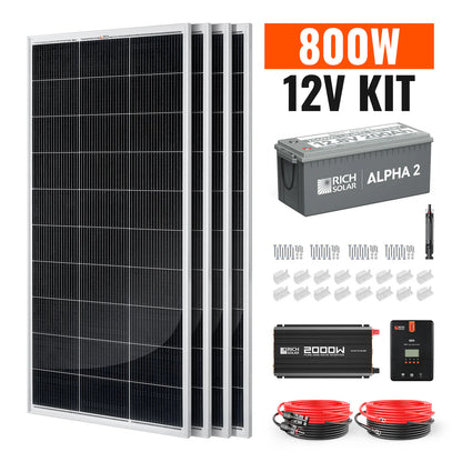 800-Watt Complete Solar Kit – Off-Grid Charging with 60A MPPT Controller