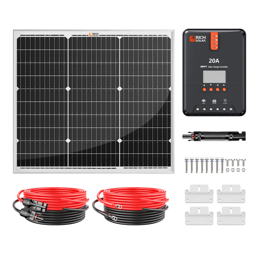 50-Watt Solar Kit – Compact Off-Grid Charging with 10A PWM Controller