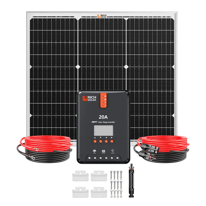 50-Watt Solar Kit – Compact Off-Grid Charging with 10A PWM Controller
