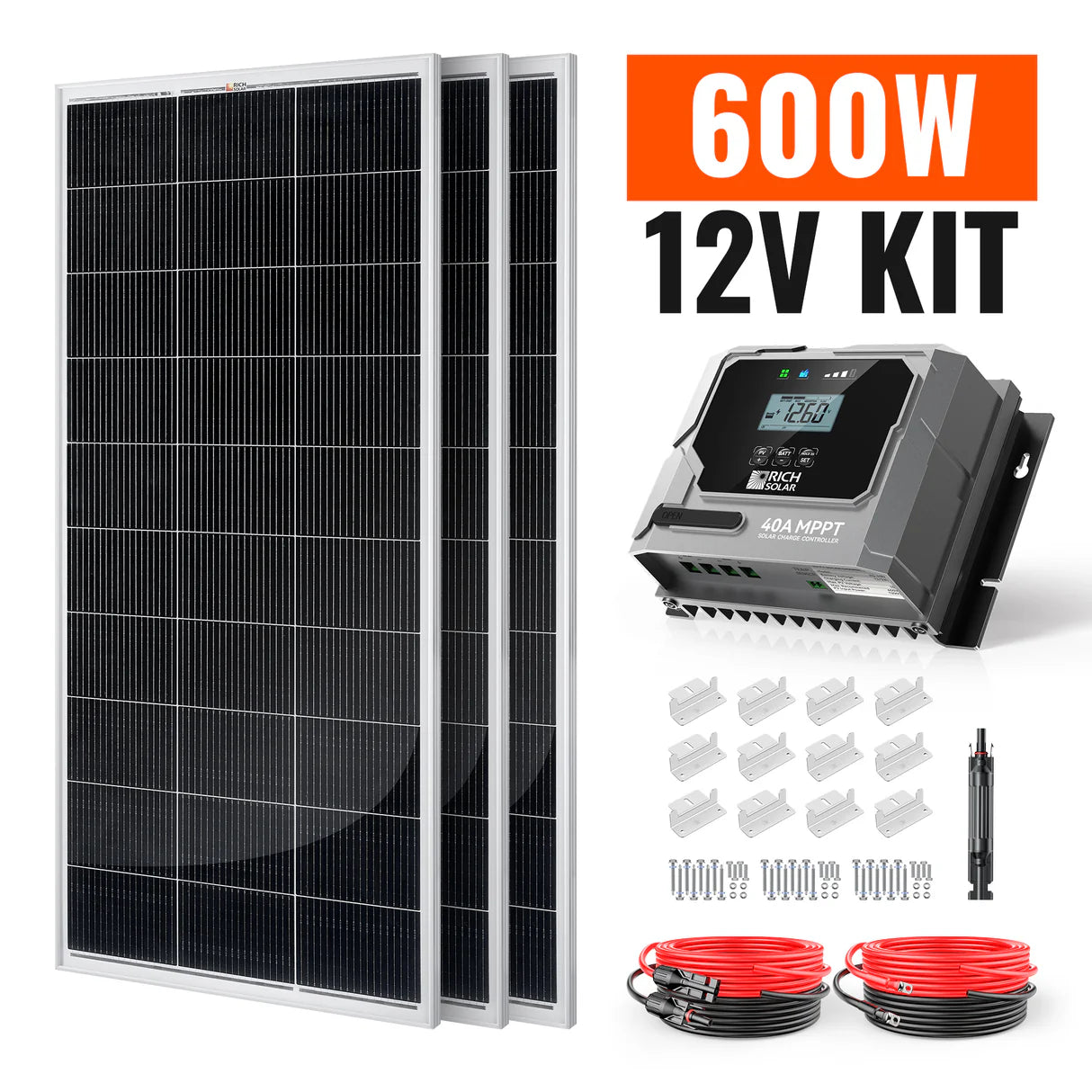 600-Watt Solar Kit – Off-Grid Charging with 40A MPPT Controller