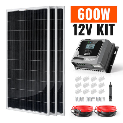 600-Watt Solar Kit – Off-Grid Charging with 40A MPPT Controller
