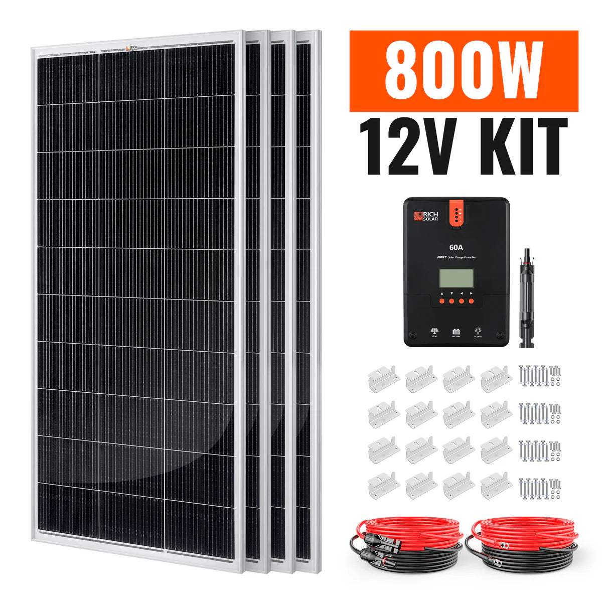 800-Watt Solar Kit – Off-Grid Charging with 60A MPPT Controller