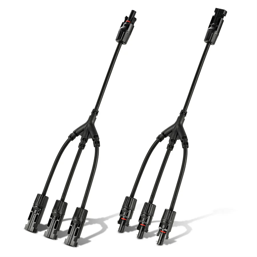 Y Branch 3-to-1 Solar Panel Parallel Adapters – MC4 Compatible, Weatherproof