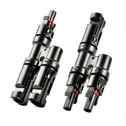 Y Branch 2-to-1 Solar Panel Parallel Connectors – MC4 Compatible, Weatherproof