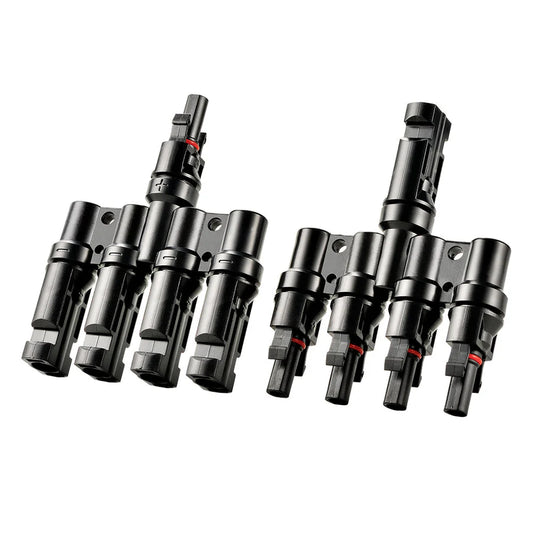 Y Branch 4-to-1 Solar Panel Parallel Connectors – MC4 Compatible, Weatherproof