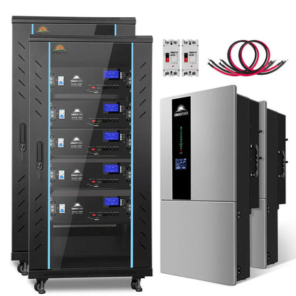 11.4KW Hybrid Solar Kit 48V Split Phase 20.48kWh Lithium Battery + 16 x 440W Solar Panels Off-Grid & Grid-Tied UL1741 Certifie