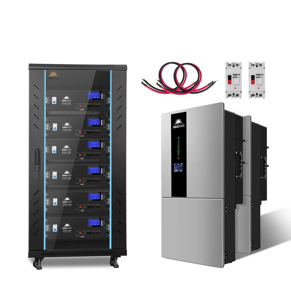 Hybrid Solar Kit 7.6KW 48V Split Phase 15.36KWH LiFePO4 Battery 12×500W Monocrystalline Panels Off-Grid & Backup Read