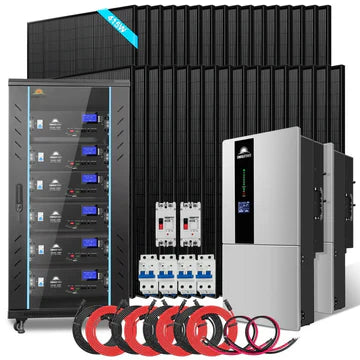 Hybrid Solar Kit 15.2KW 48V Split Phase 30.72KWH LiFePO4 Battery 32×415W Solar Panels  SungoldPower Off-Grid Backup Syste