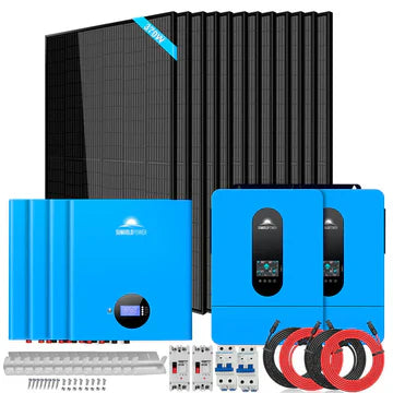 Off-Grid Solar Kit 13000W 48VDC 120V/240V with 20.48KWH PowerWall Battery and 12 × 370W Solar Panels – SungoldPower SGM-1320M