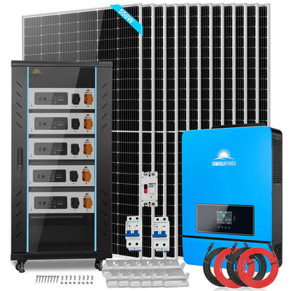 Off-Grid Solar Kit – 10kW 48VDC Split Phase, 25.6kWh LiFePO₄ Battery, 12 x 550W Panels (SGR-10K25S)