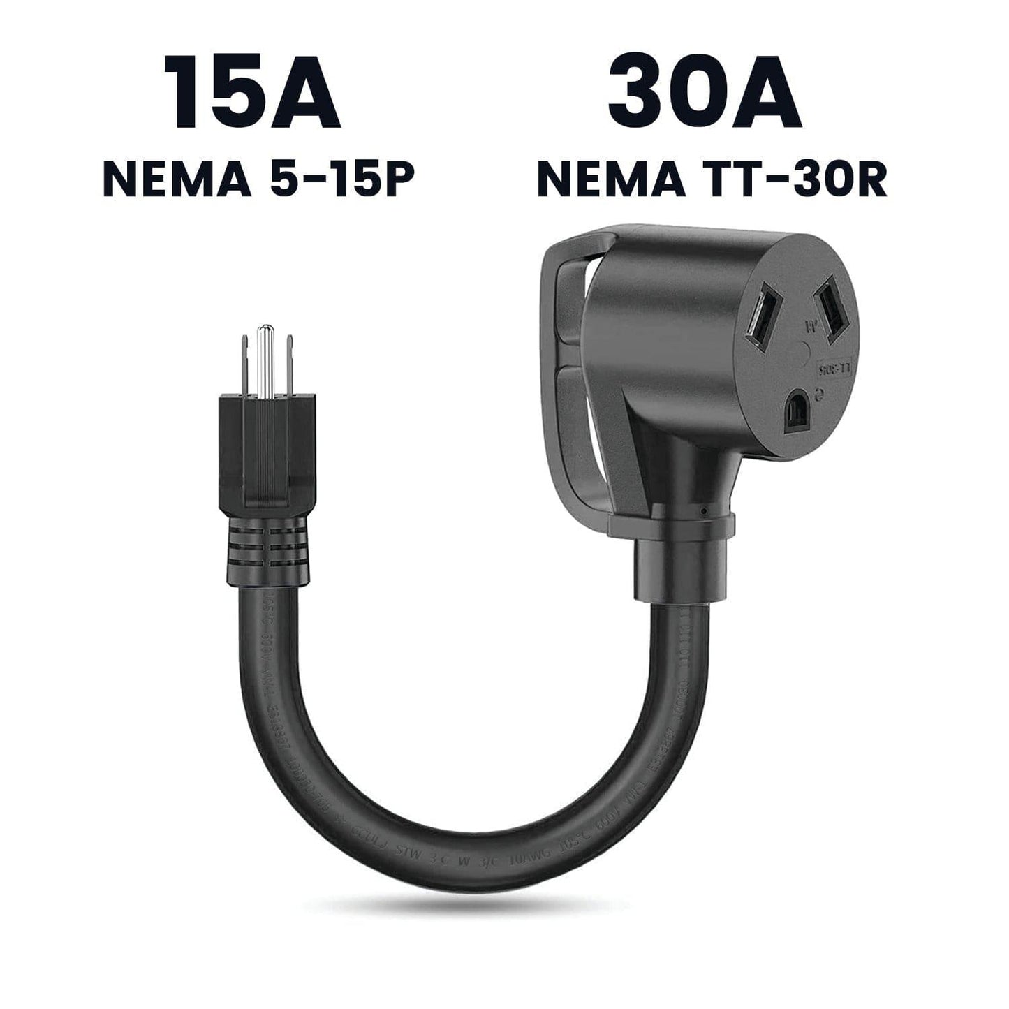Nature's Generator 30A to 15A Adapter – RV-Style Power Conversion Plug