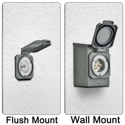 Nature’s Generator 50A Power Inlet Box – Outdoor Generator Interface for Transfer Switches