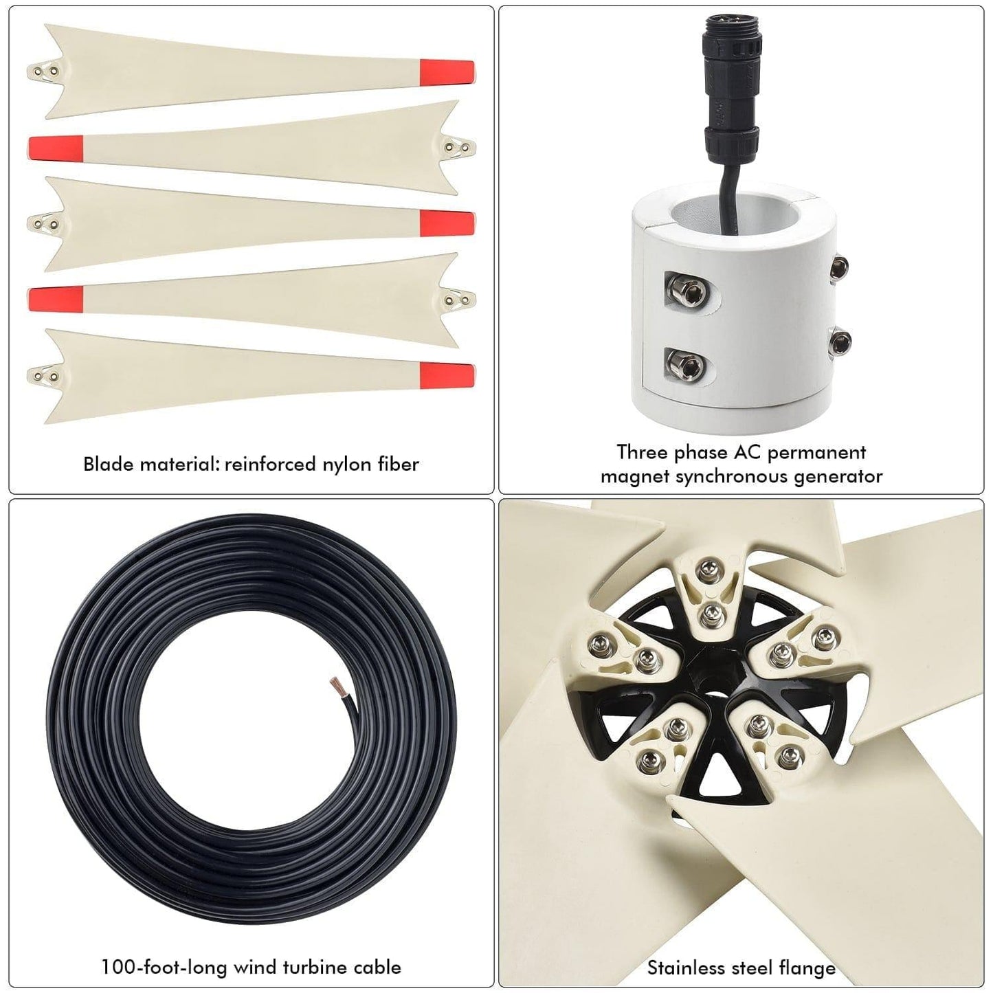 Nature’s Generator Elite Gold WE System – 1920W Solar & Wind Generator Kit with Transfer Switch