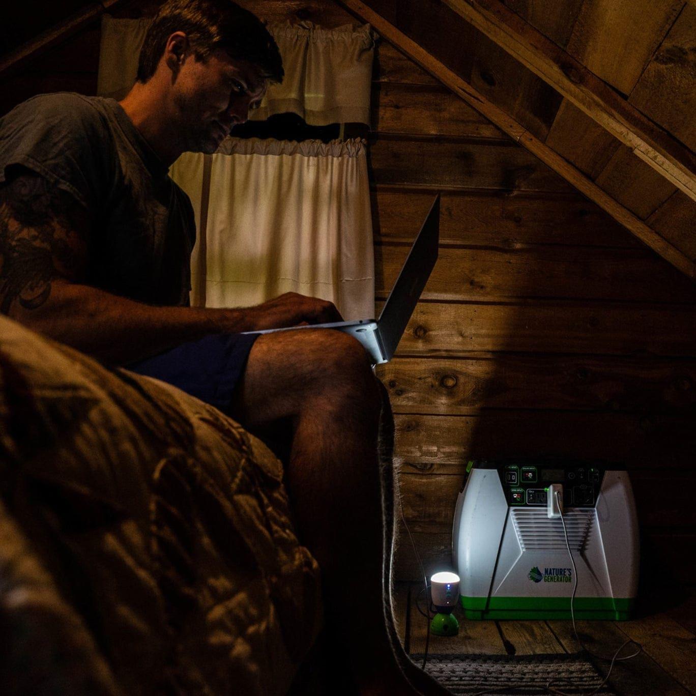 Nature’s Generator Gold Essential – 1800W Solar Generator Kit with Panel & Cart