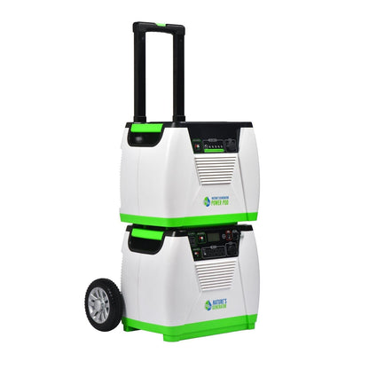 Nature’s Generator Platinum – WE System, 1800W Solar Generator with 2x Power Pods, 100W Panel, Wind Turbine