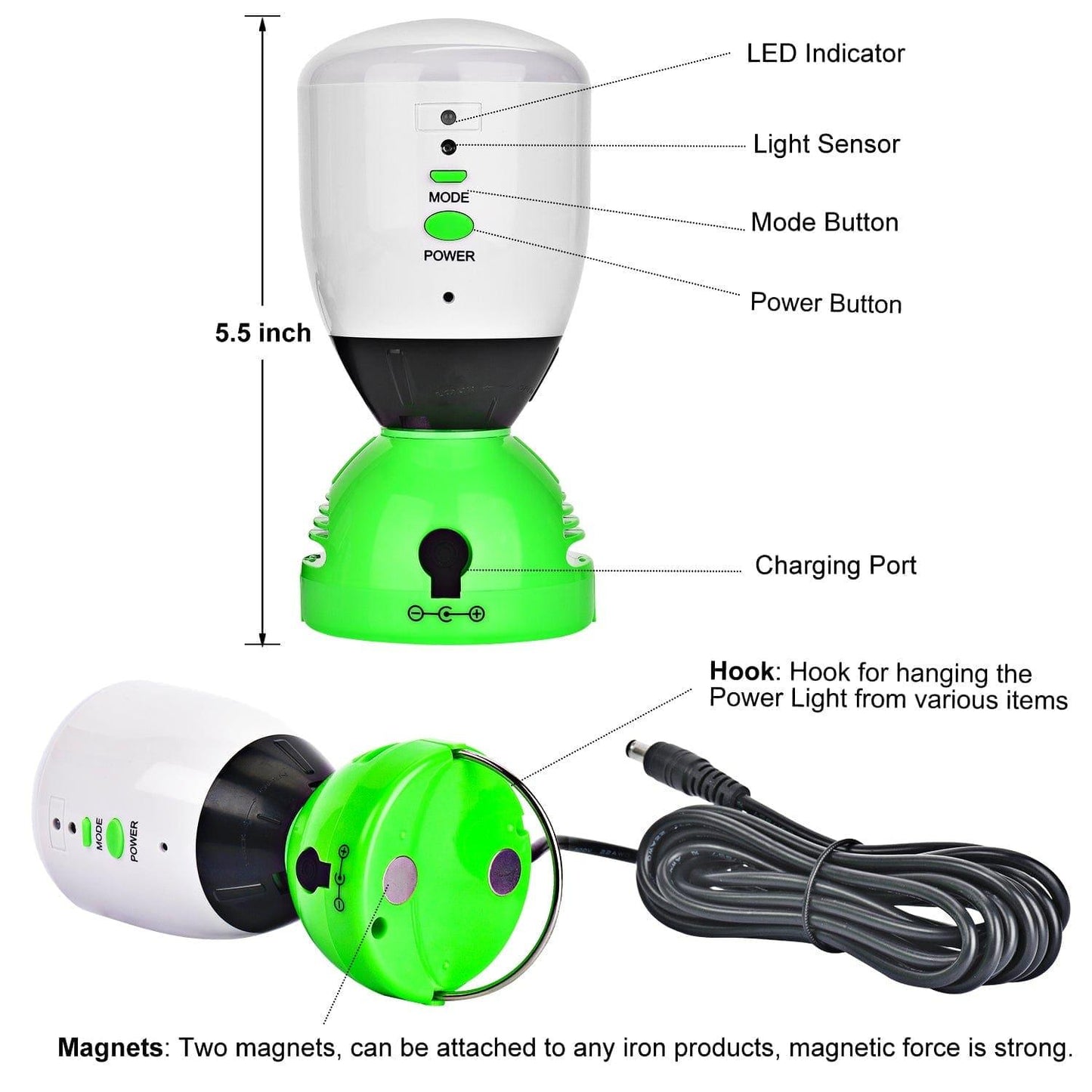 Nature's Generator Power Light – 4 Pack LED Emergency Lights with USB Chargin