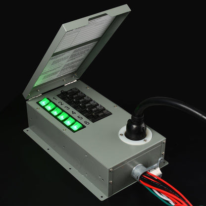 Nature’s Generator Power Transfer Switch Kit – Elite 6-Circuit 30A Manual Transfer Switch with Inlet Box and 10ft Cable