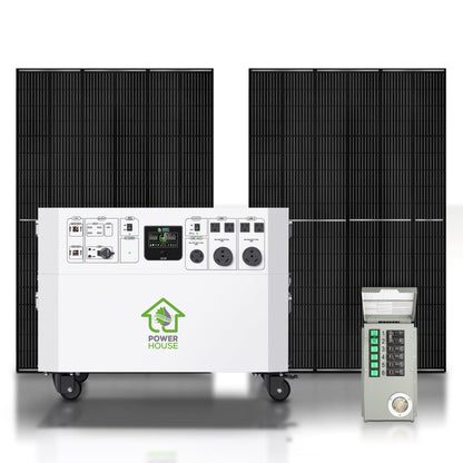 Nature’s Generator Powerhouse Gold PE System – 7200W Solar Generator Kit with 2 Panels & PE Transfer Switch