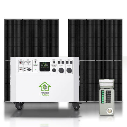 Nature’s Generator Powerhouse Platinum Plus PE System – 7200W Solar Generator Kit with 6 Panels & PE Transfer Switch