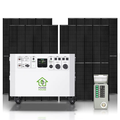 Nature’s Generator Powerhouse Gold Plus PE System – 7200W Solar Generator Kit with 4 Panels & PE Transfer Switch