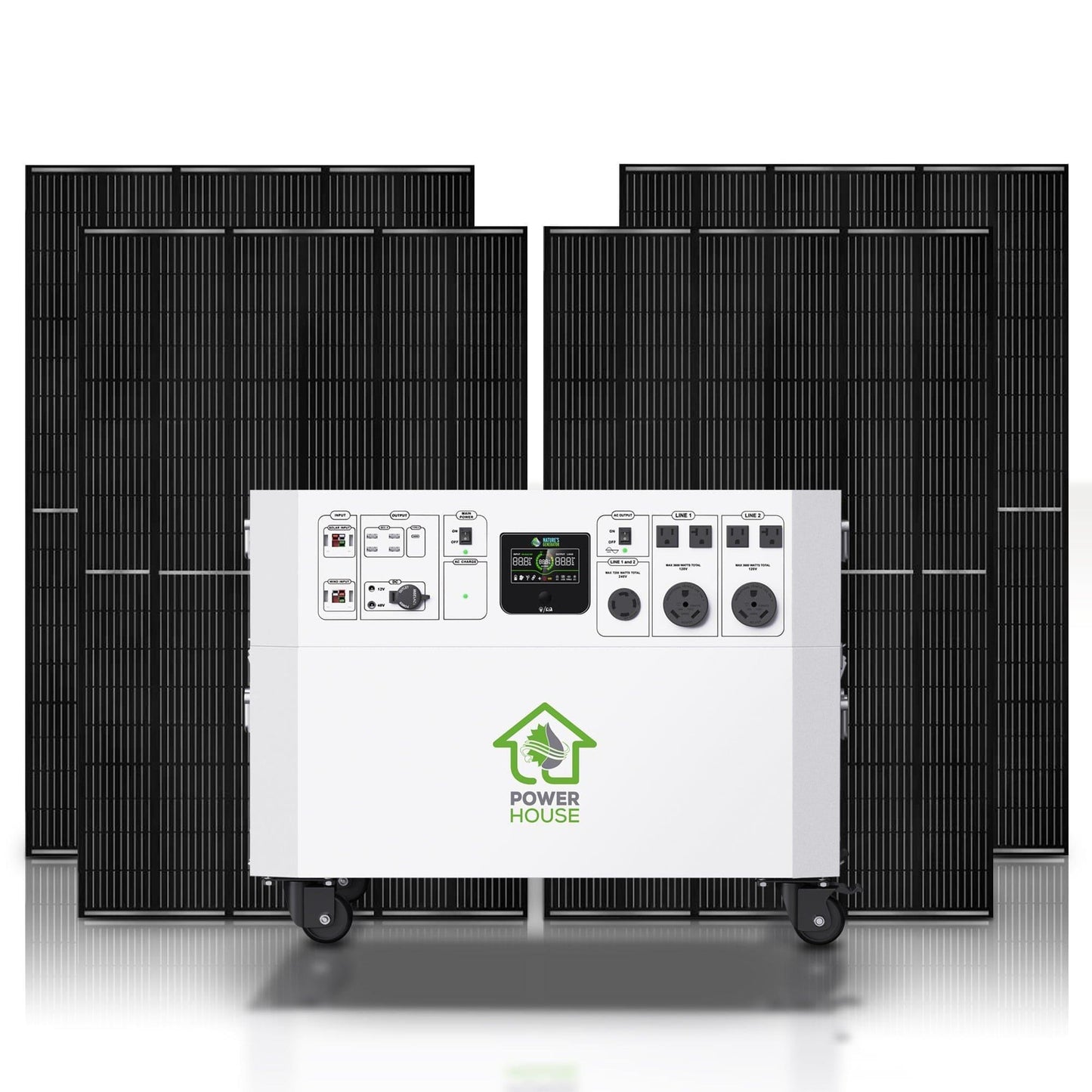 Nature’s Generator Powerhouse Gold Plus System – 7200W Solar Generator Kit with 4 Panels & Transfer Switch