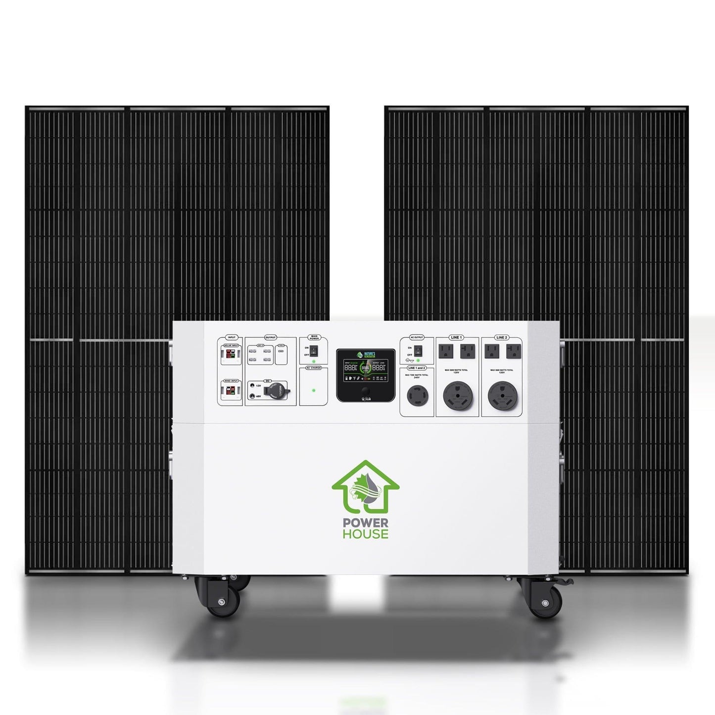 Nature’s Generator Powerhouse Gold System – 7200W Solar Generator Kit with 2 Panels & Transfer Switch