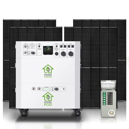 Nature’s Generator Powerhouse Platinum PE System – 7200W Solar Generator Kit with 6 Panels & PE Transfer Switch