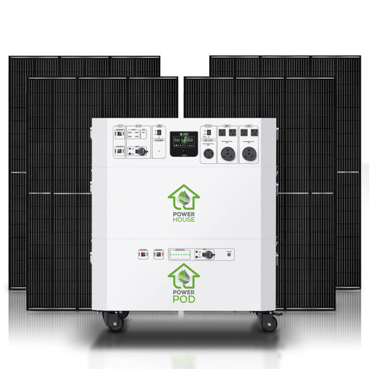 Nature’s Generator Powerhouse Platinum System – 7200W Solar Generator with 4x Panels & Transfer Switch