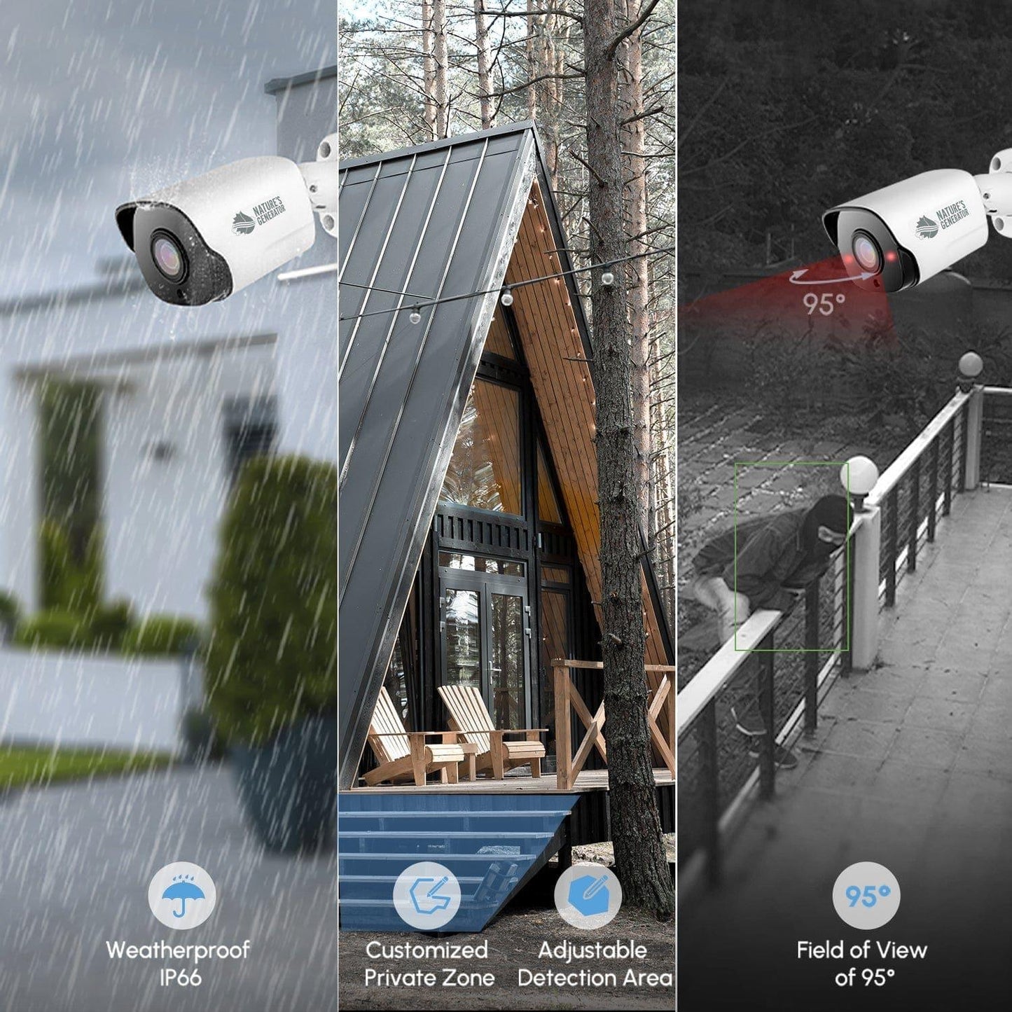 Nature’s Generator Powerhouse Security Camera System – Wireless Smart Surveillance Kit with App Control