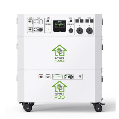 Nature’s Generator Powerhouse + Power Pod – 7200W Whole House Solar Generator with 9600Wh AGM Battery