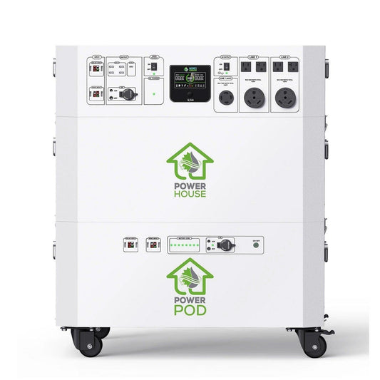 Nature’s Generator Powerhouse + Power Pod – 7200W Whole House Solar Generator with 9600Wh AGM Battery
