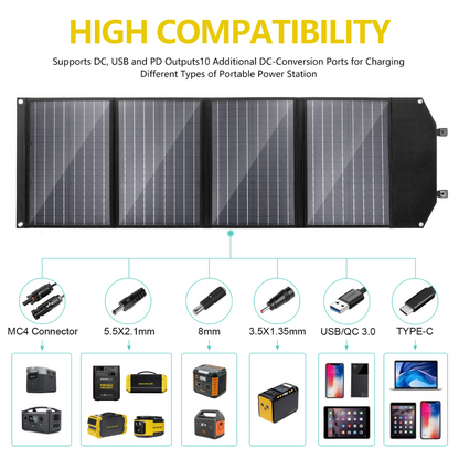 ROCKSOLAR 100W 12V Foldable Solar Panel – Portable USB Charger for Off-Grid Devices