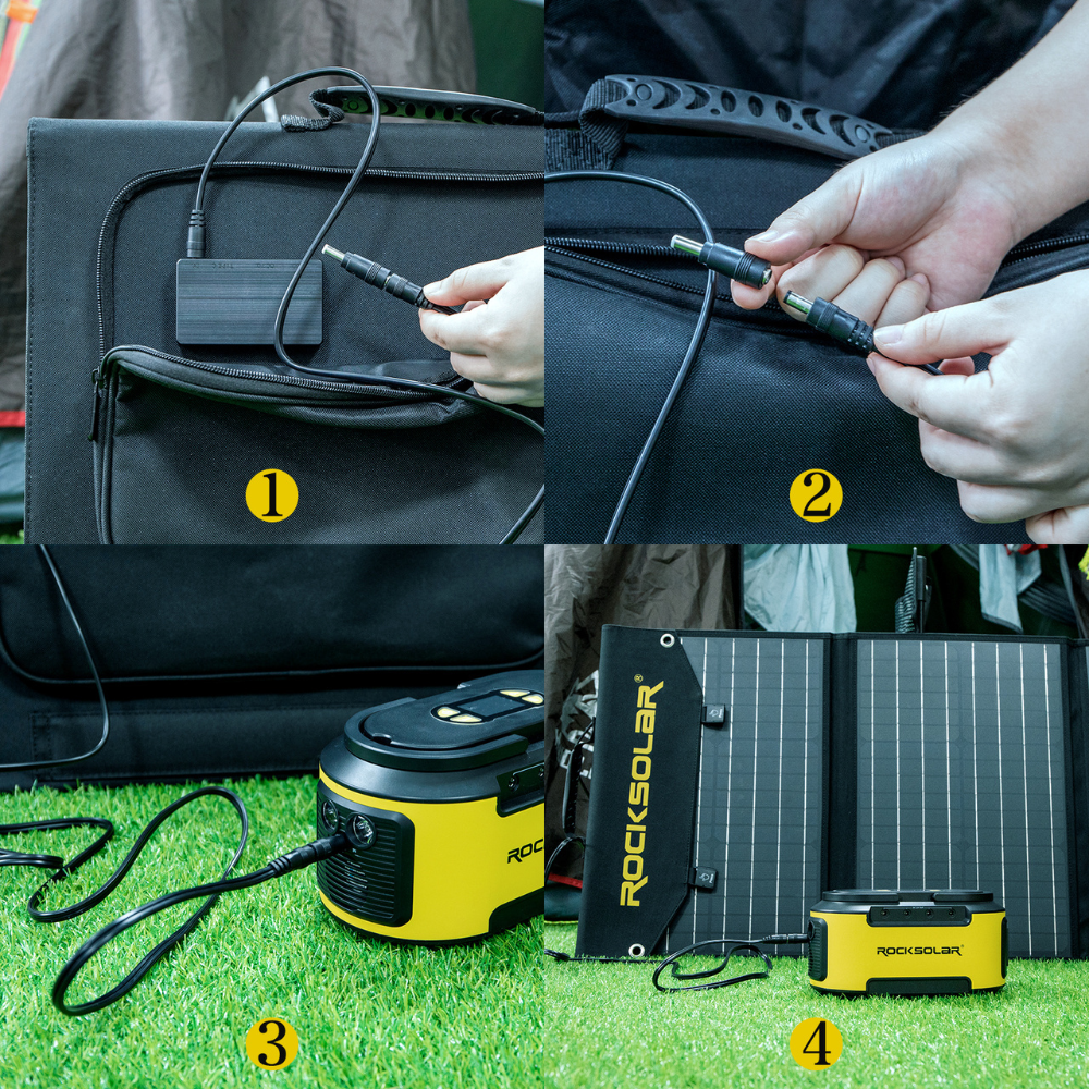 ROCKSOLAR 100W 12V Foldable Solar Panel – Portable USB Charger for Off-Grid Devices