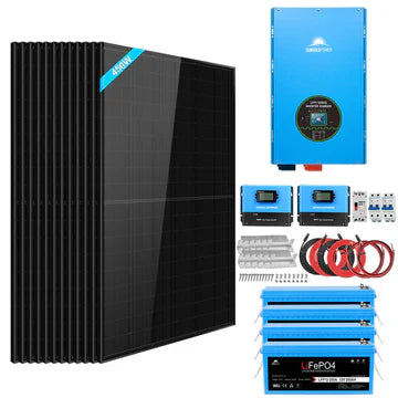 Complete Off-Grid Solar Kit – 12000W 48V Split Phase, 10.24kWh LiFePO₄ Battery, 5400W Solar Panels (SGK-12MAX)