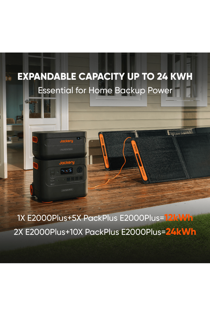 Jackery Explorer 2000 Plus Series – Solar Generator Bundles with Expansion Options (4kWh–6kWh)